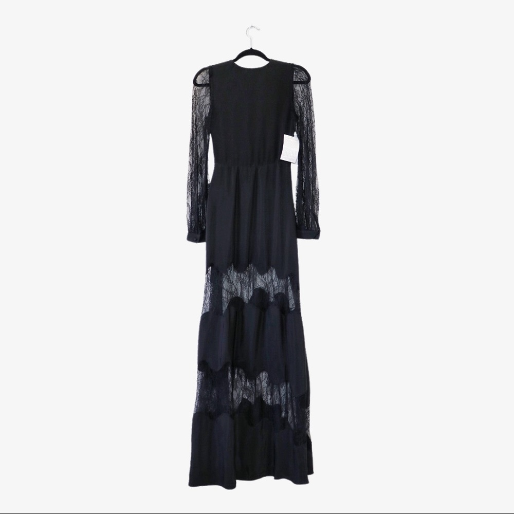 Stone Cold Fox Friar Long Sleeve Lace/Silk Gown - Picture 7 of 11